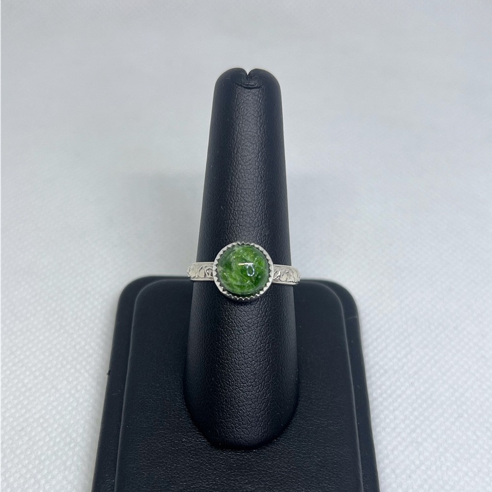Chrome Diopside Ring Handmade (10mm round)